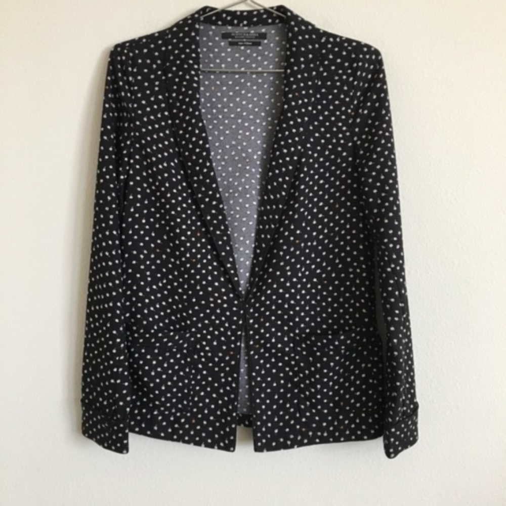 Scotch & Soda Print Drapey Blazer - Black/White